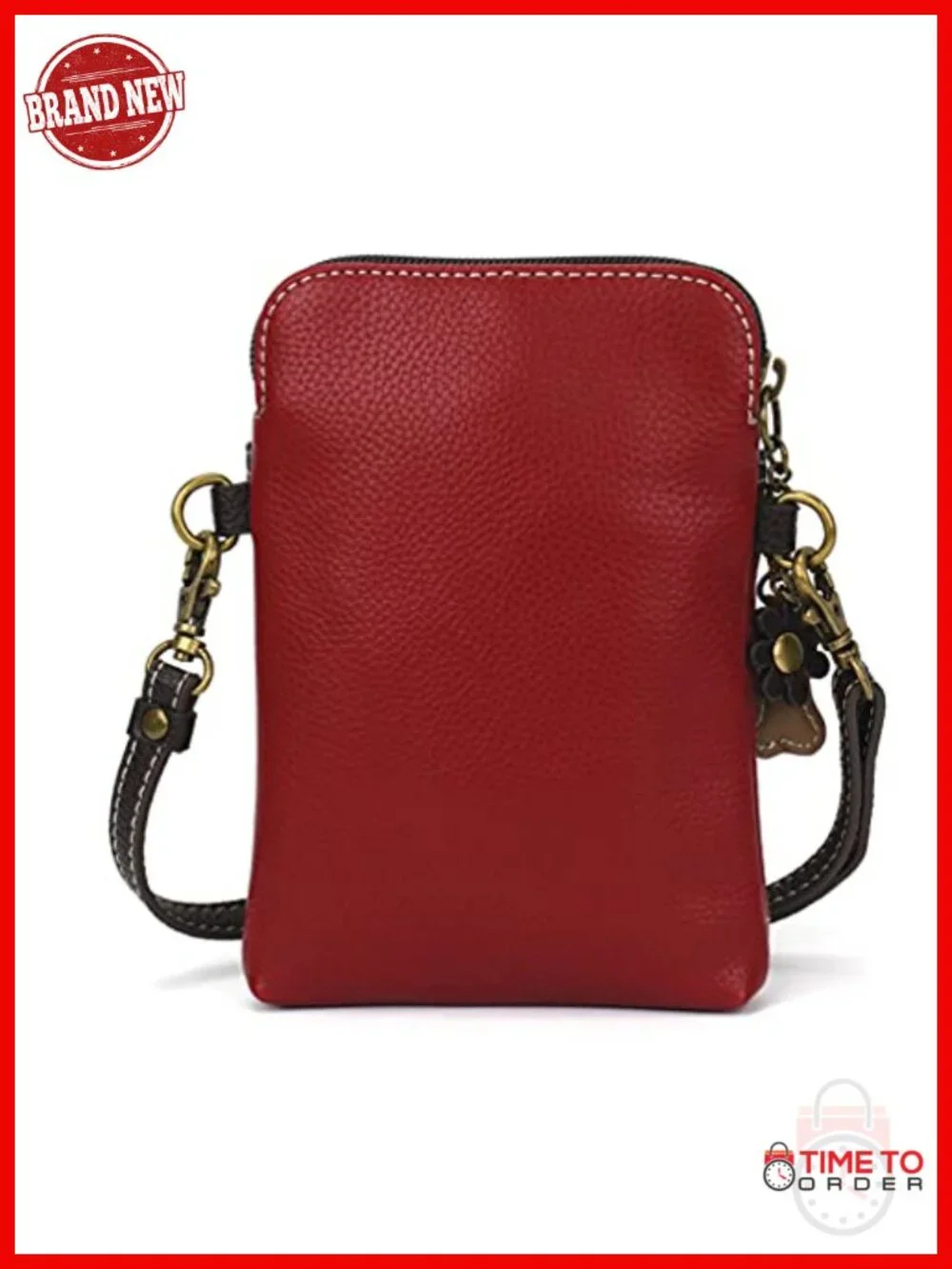PU Leather Crossbody Bag with Adjustable Strap - Cell Phone Purse